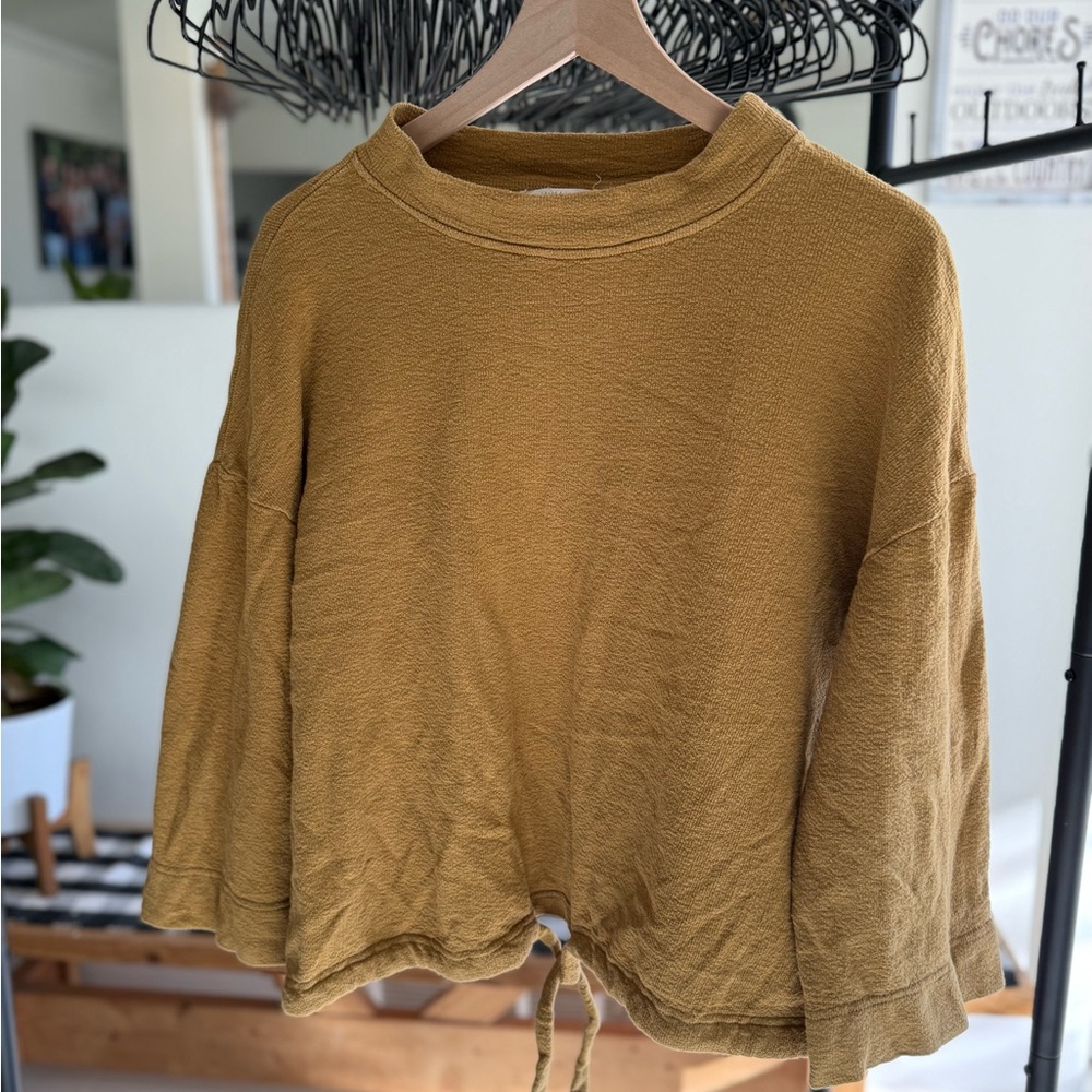 Women's Mustard Blouse with Bell Sleeves